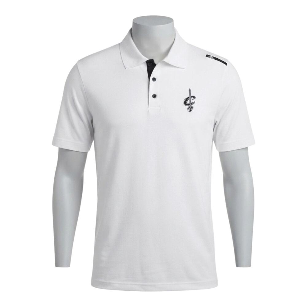 Adidas NBA Cleveland Cavaliers White Black Polo Golf Shirt Men's Large